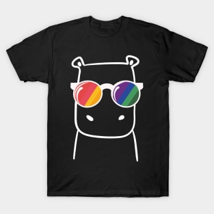 Hippo Hippopotamus Pride Sunglasses Gay Pride LGBTQ+ Funny T-Shirt